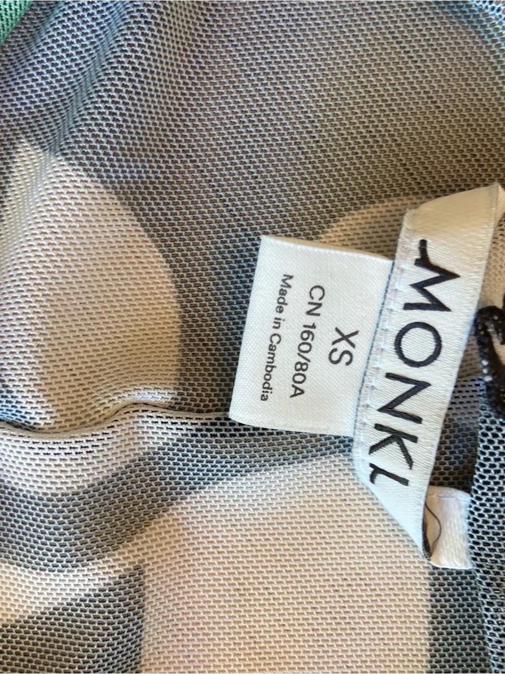 Monki Abstract Print Mesh Long Sleeve Shirt Women’s Size XS-S - Picture 8 of 10